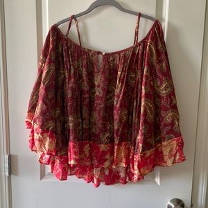 Ralph Lauren red flowy top